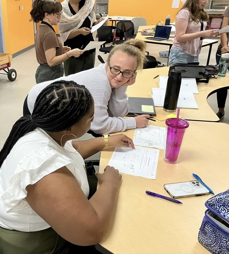 Candice leading a hands-on professional development workshop with educators
